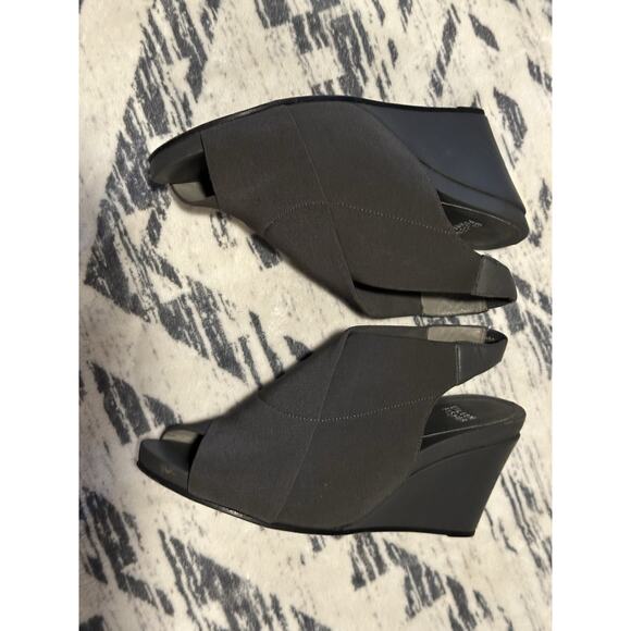 Eileen Fisher Women's Gray Sling Back Open Toe Wedge Sandals SZ 9.5 - Picture 3 of 11